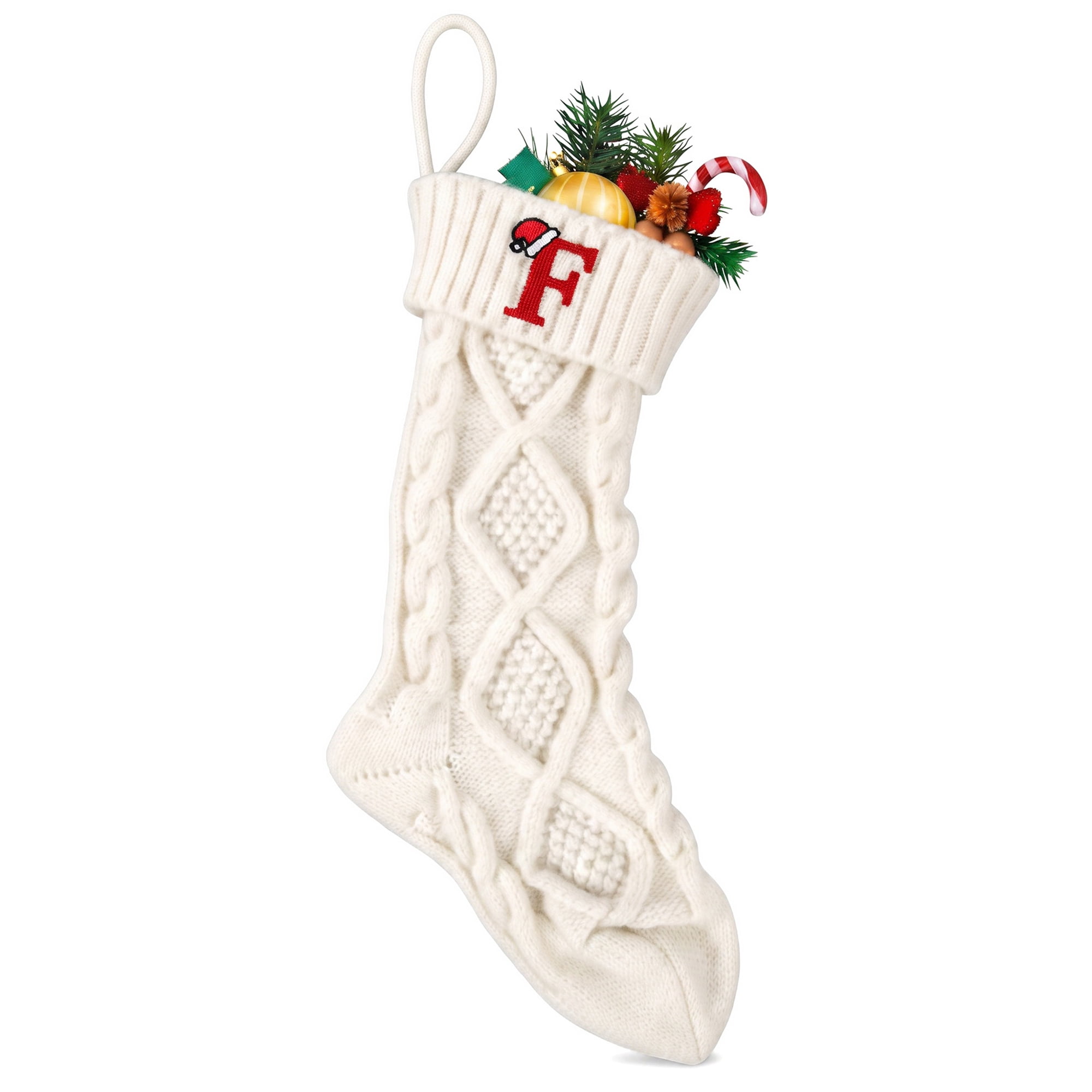 Unique Bargains Canine Bone Christmas Stocking Luxury Puppy Holiday Keepsake Sack Letter F 17"