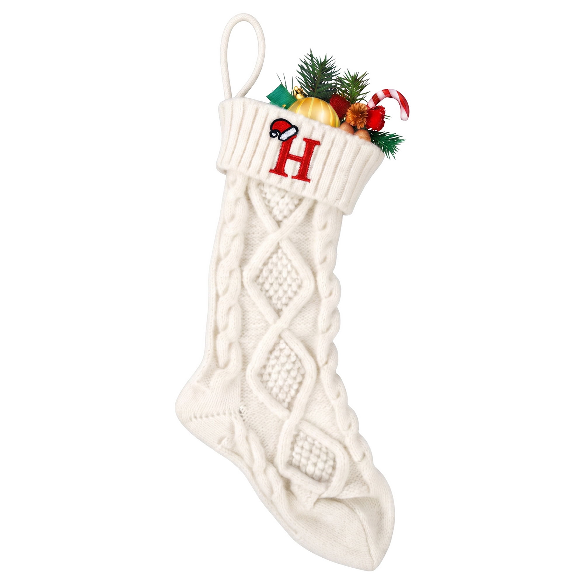 Unique Bargains Canine Bone Christmas Stocking Luxury Puppy Holiday Keepsake Sack Letter H 17"