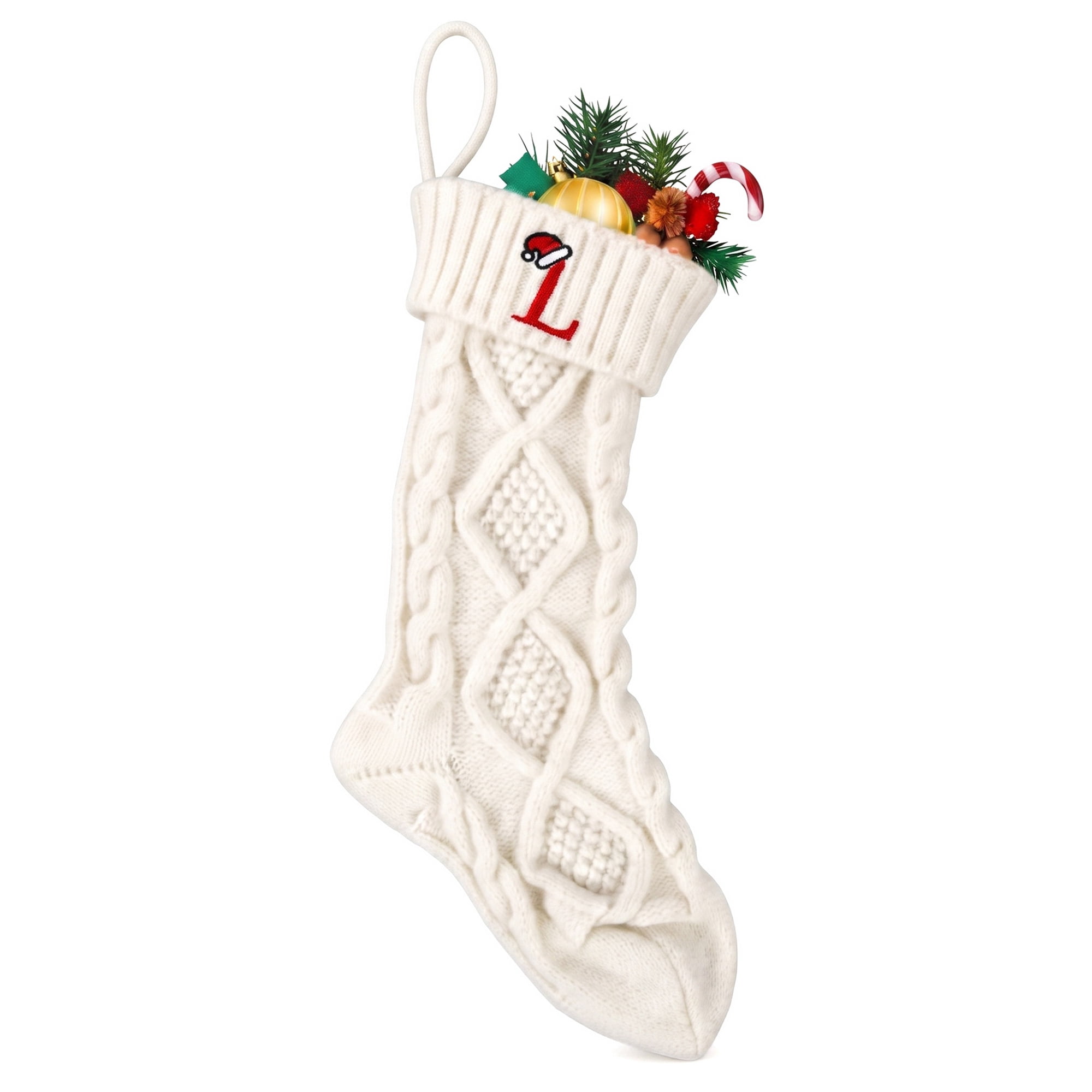 Unique Bargains Canine Bone Christmas Stocking Luxury Puppy Holiday Keepsake Sack Letter L 17"