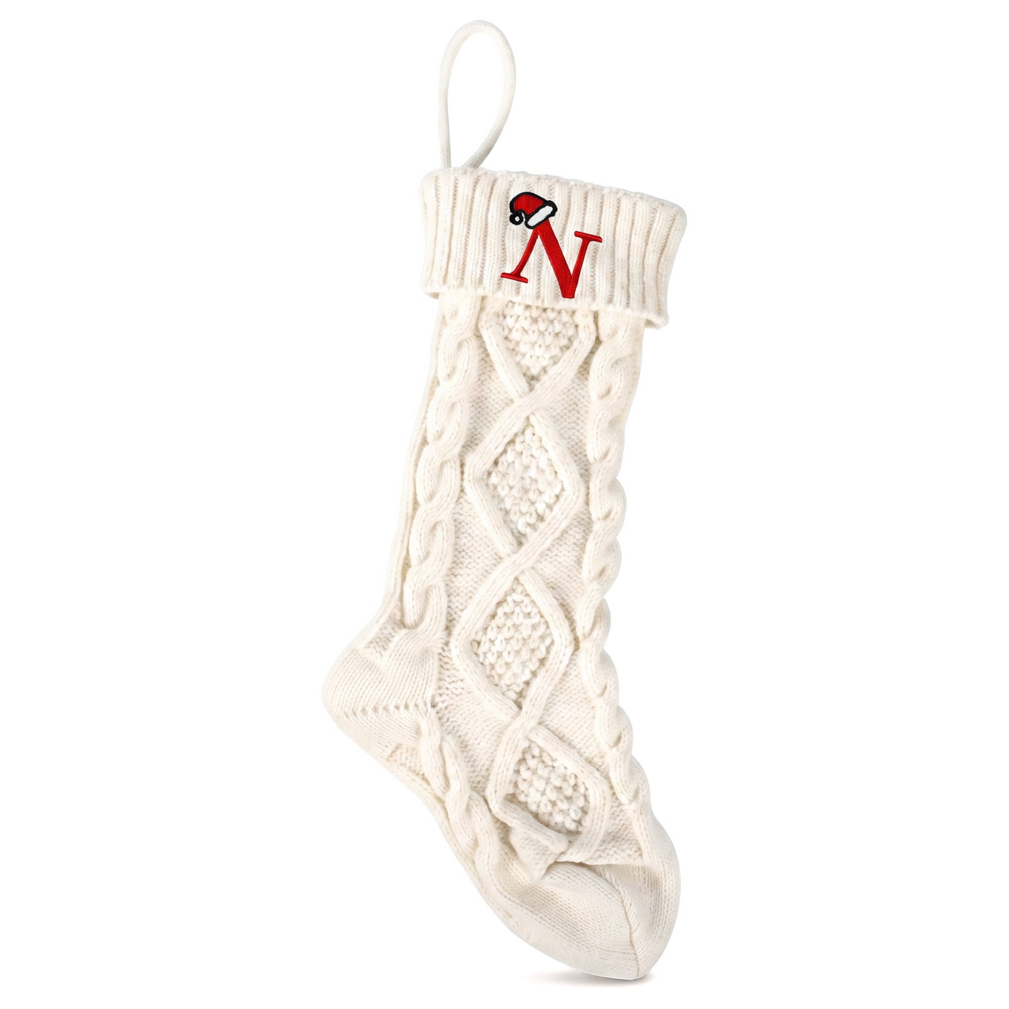Unique Bargains Canine Bone Christmas Stocking Luxury Puppy Holiday Keepsake Sack Letter N 17"