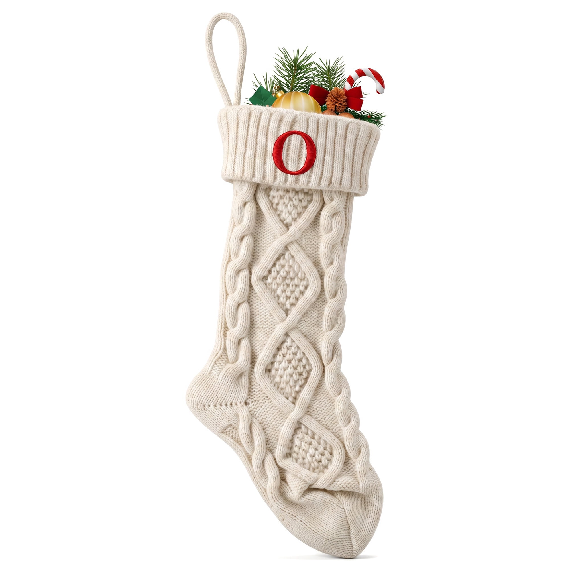 Unique Bargains Canine Bone Christmas Stocking Luxury Puppy Holiday Keepsake Sack Letter O 17"