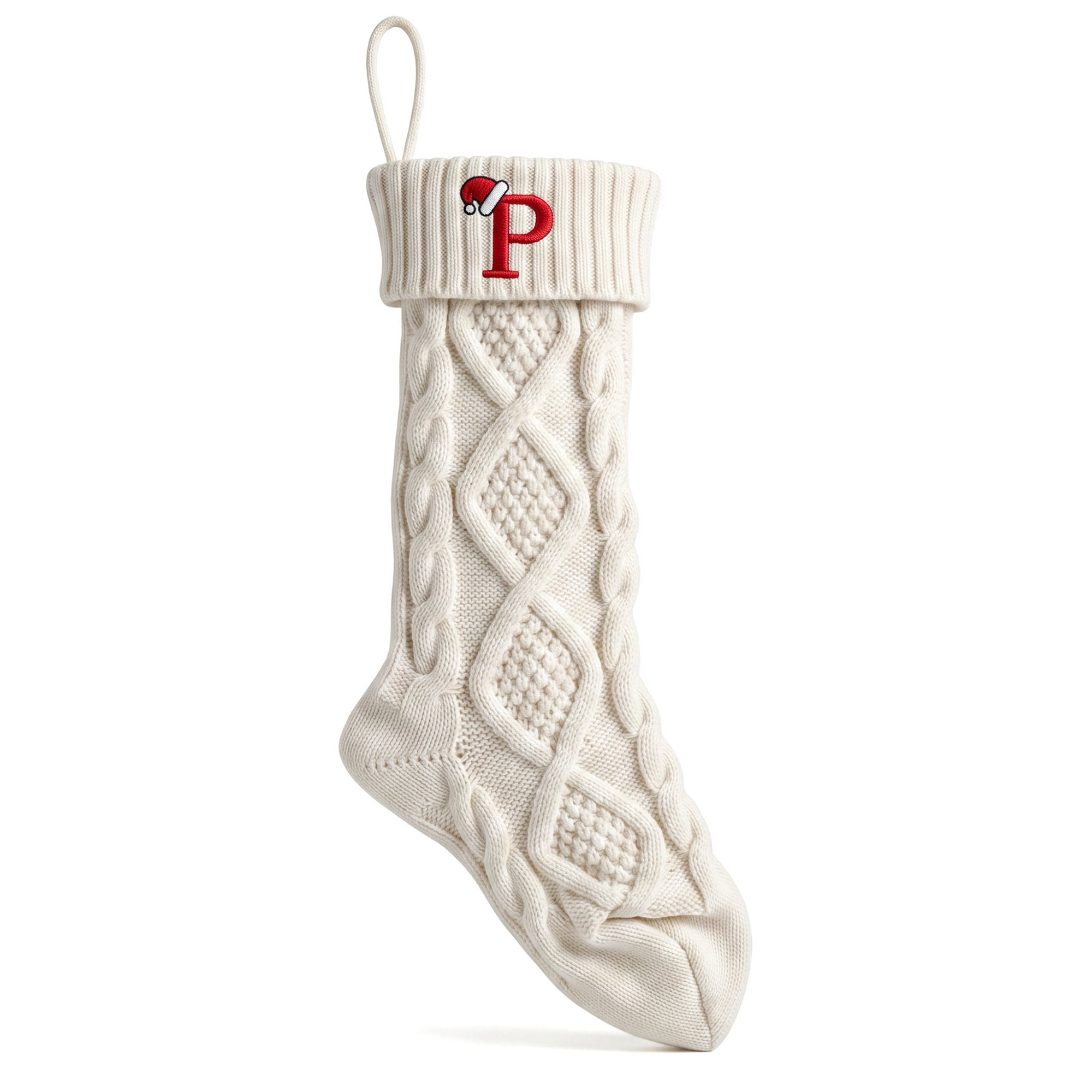 Unique Bargains Canine Bone Christmas Stocking Luxury Puppy Holiday Keepsake Sack Letter P 17"