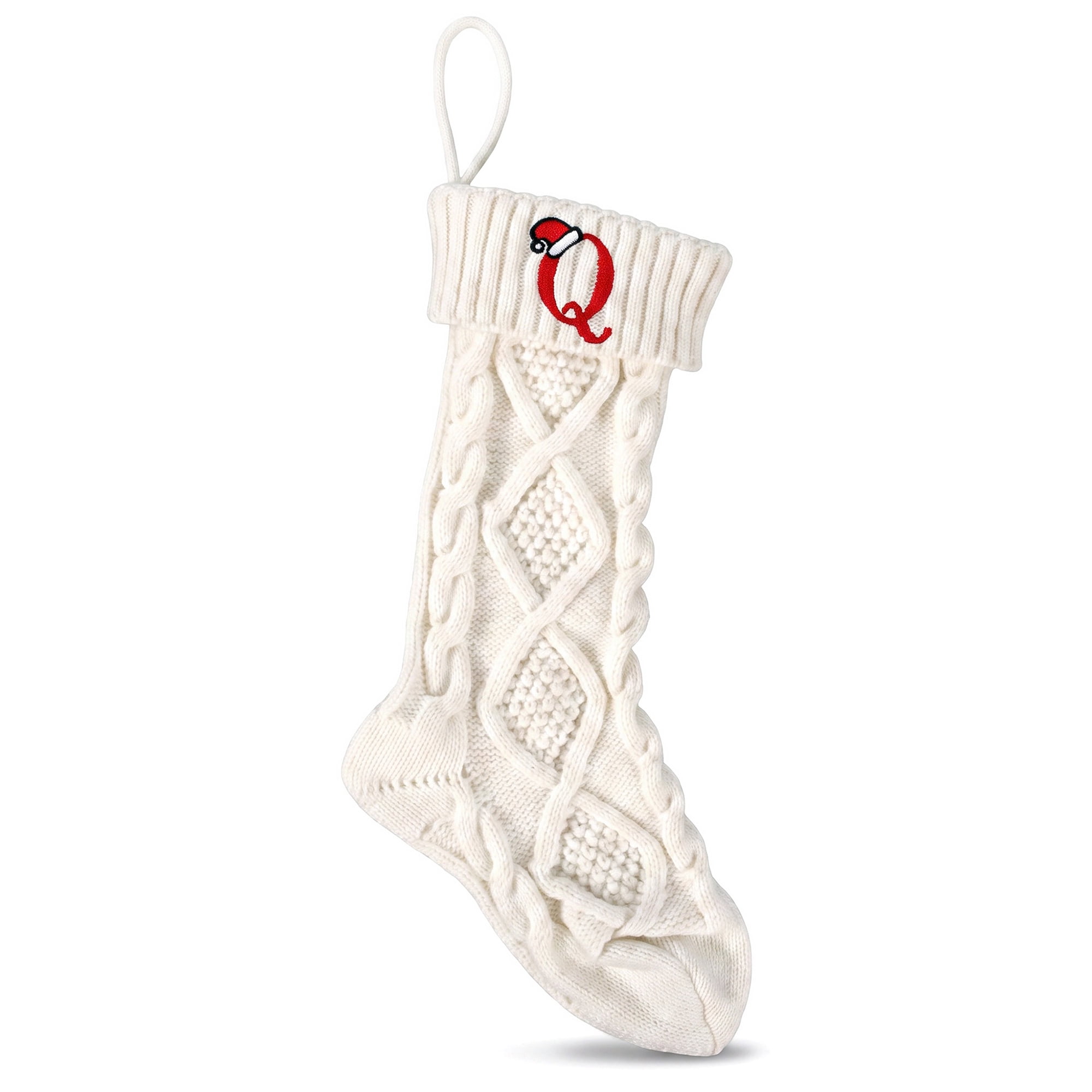 Unique Bargains Canine Bone Christmas Stocking Luxury Puppy Holiday Keepsake Sack Letter Q 17"