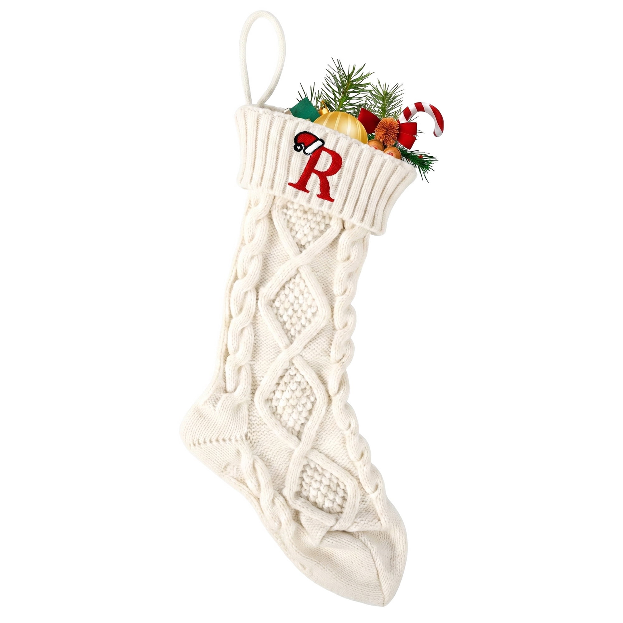 Unique Bargains Canine Bone Christmas Stocking Luxury Puppy Holiday Keepsake Sack Letter R 17"