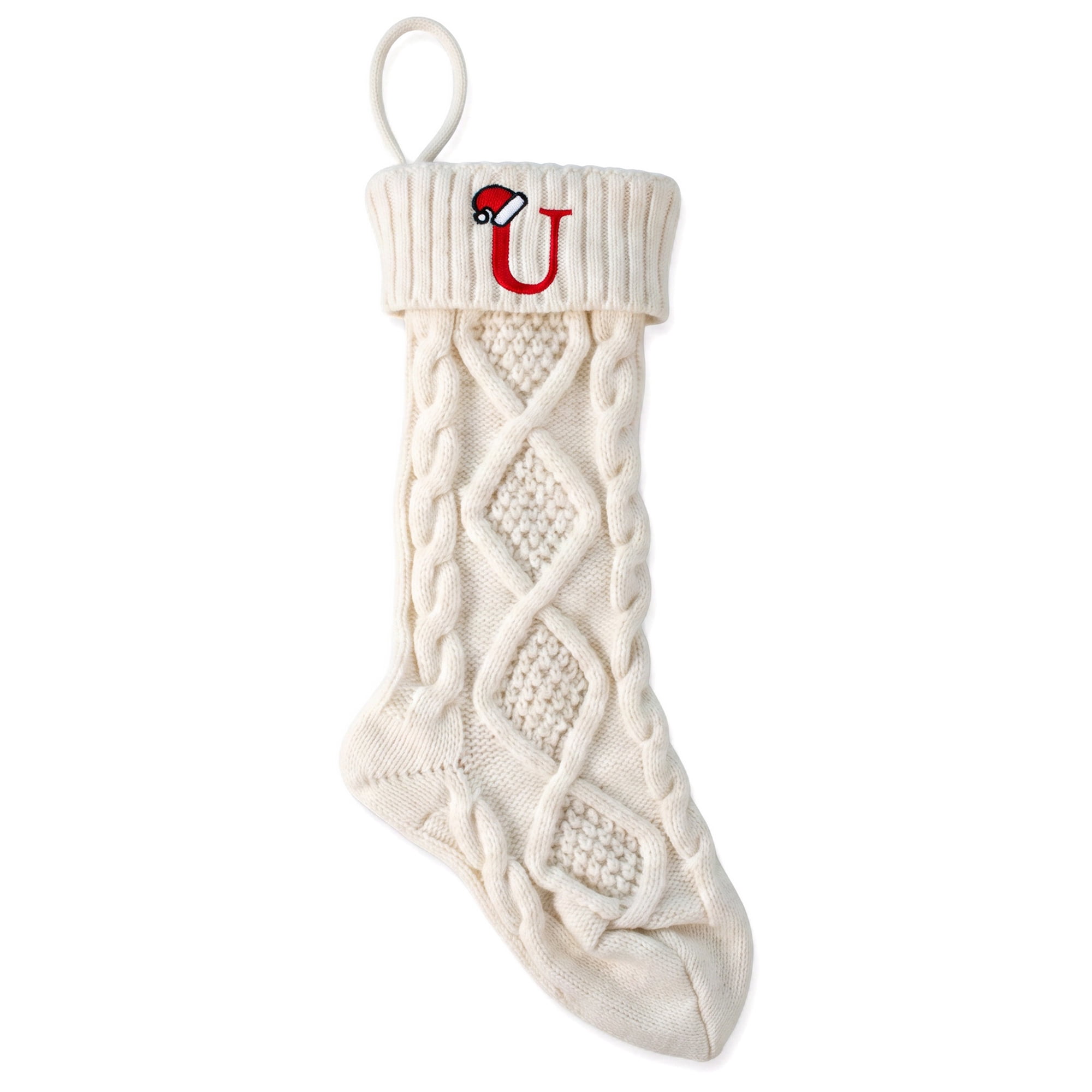 Unique Bargains Canine Bone Christmas Stocking Luxury Puppy Holiday Keepsake Sack Letter U 17"