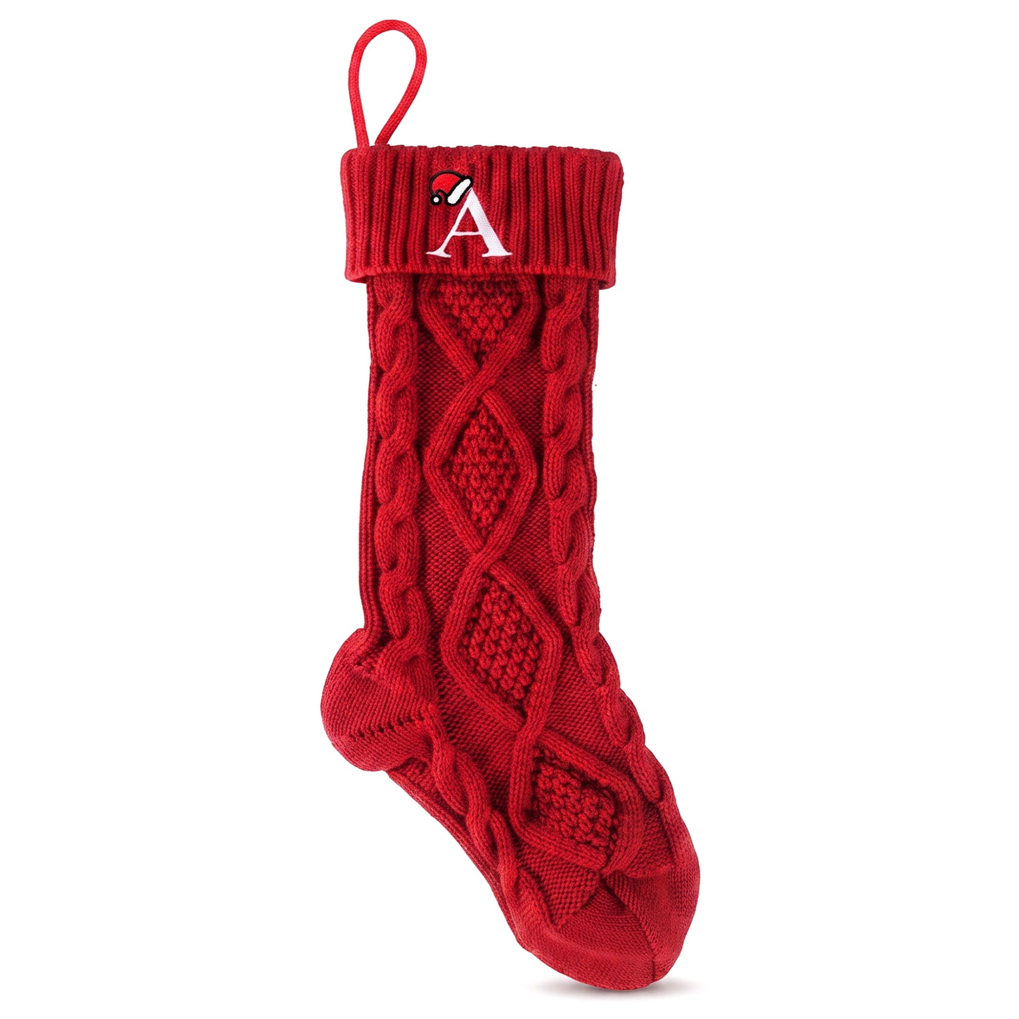 Unique Bargains Canine Bone Christmas Stocking Luxury Puppy Holiday Keepsake Sack Red Letter A 17"