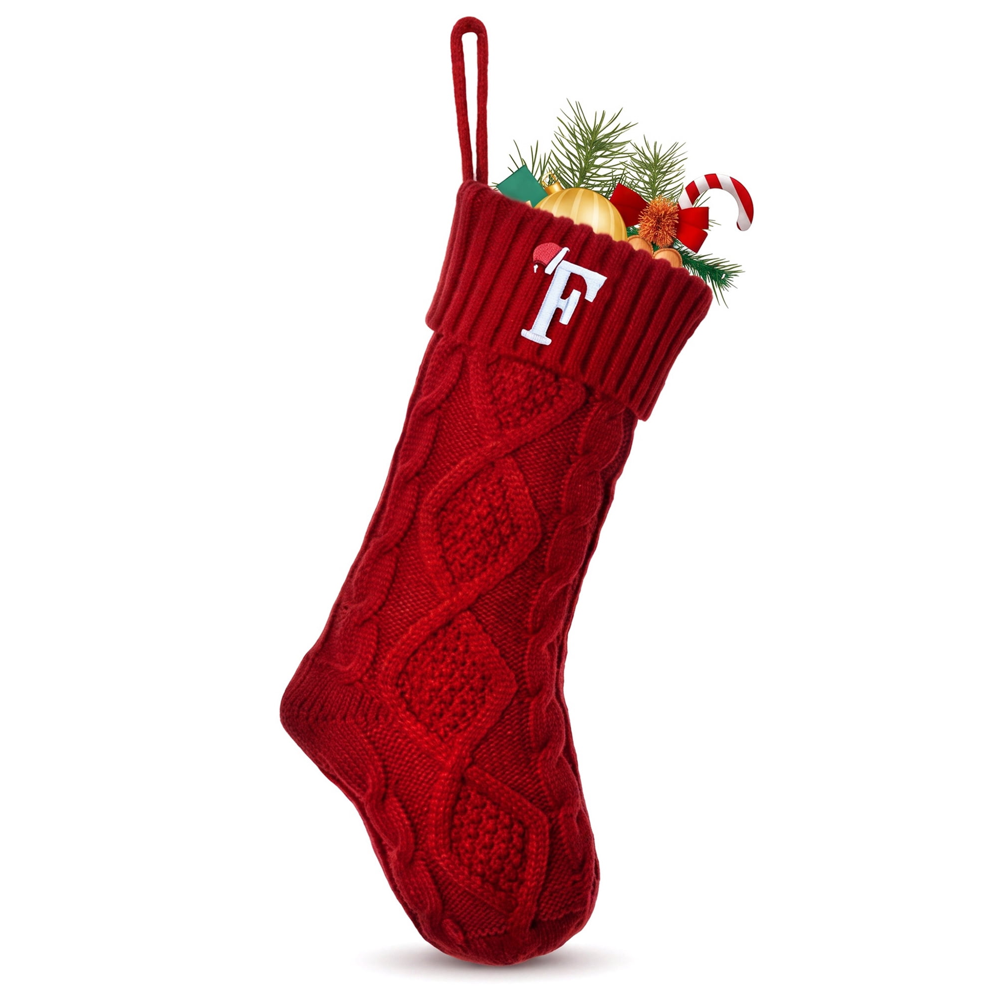 Unique Bargains Canine Bone Christmas Stocking Puppy Keepsake Sack Red Letter F 17"