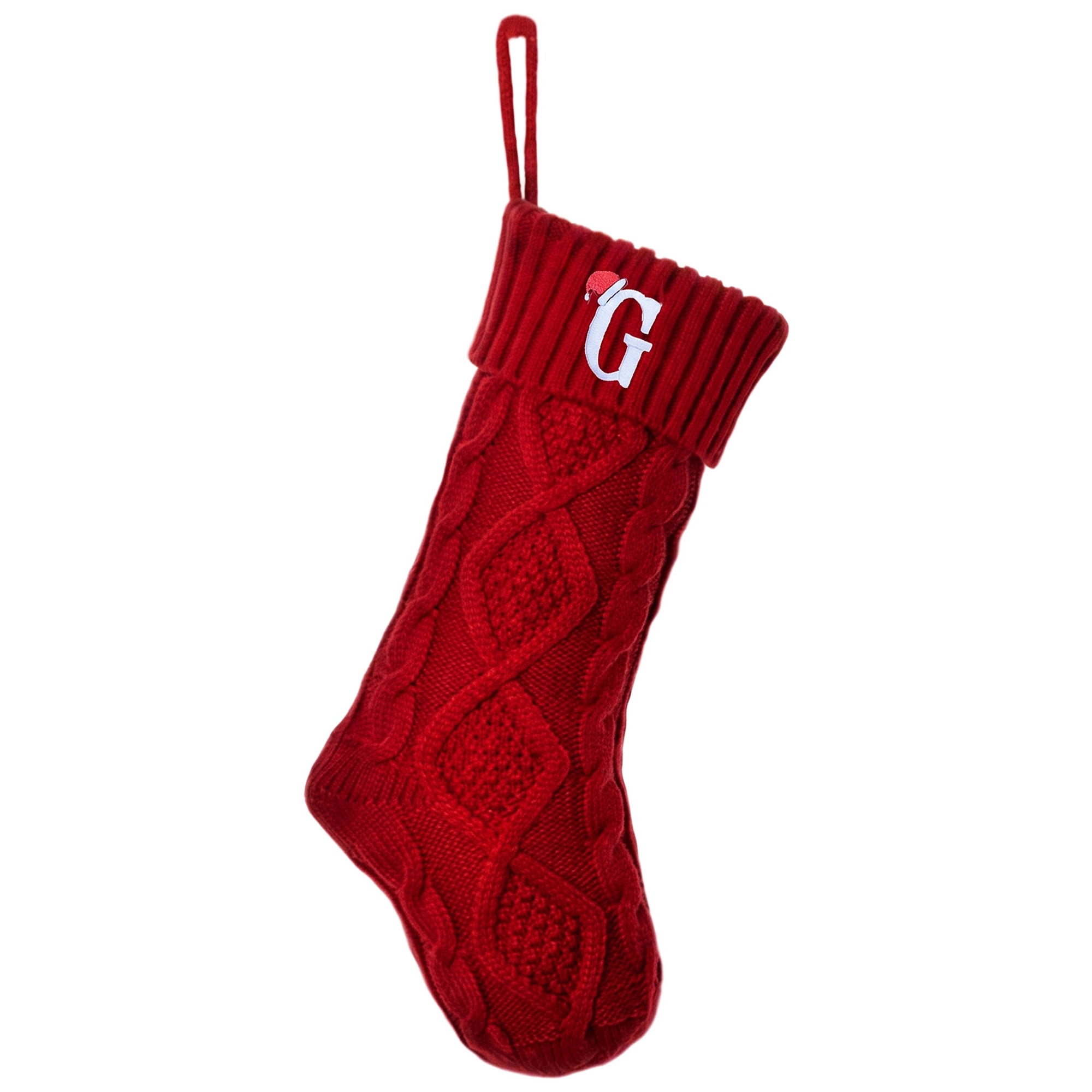Unique Bargains Canine Bone Christmas Stocking Luxury Puppy Holiday Keepsake Sack Red Letter G 17"