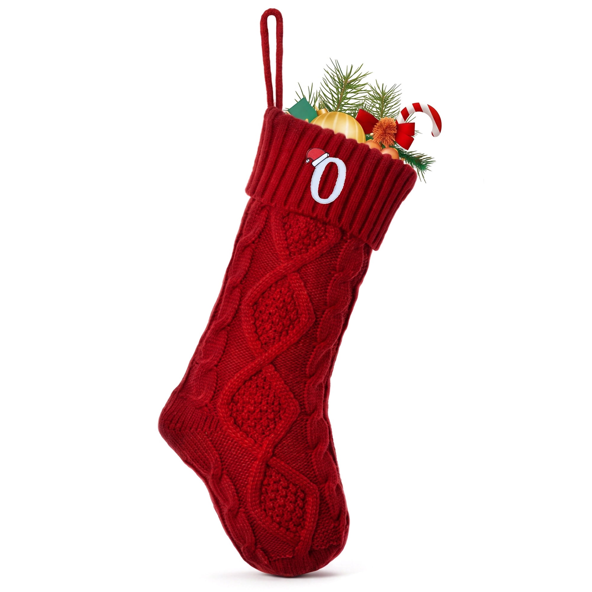 Unique Bargains Canine Bone Christmas Stocking Luxury Puppy Holiday Keepsake Sack Red Letter O 17"