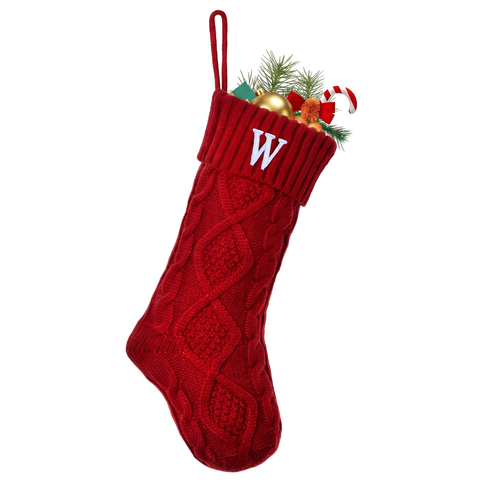 Unique Bargains Canine Bone Christmas Stocking Puppy Keepsake Sack Red Letter W 17"
