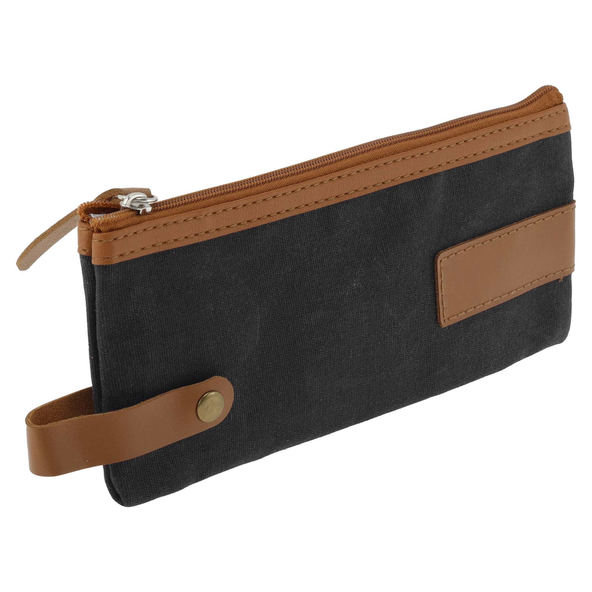 Unique Bargains Canvas Aesthetic Pen Bag Organizer Black