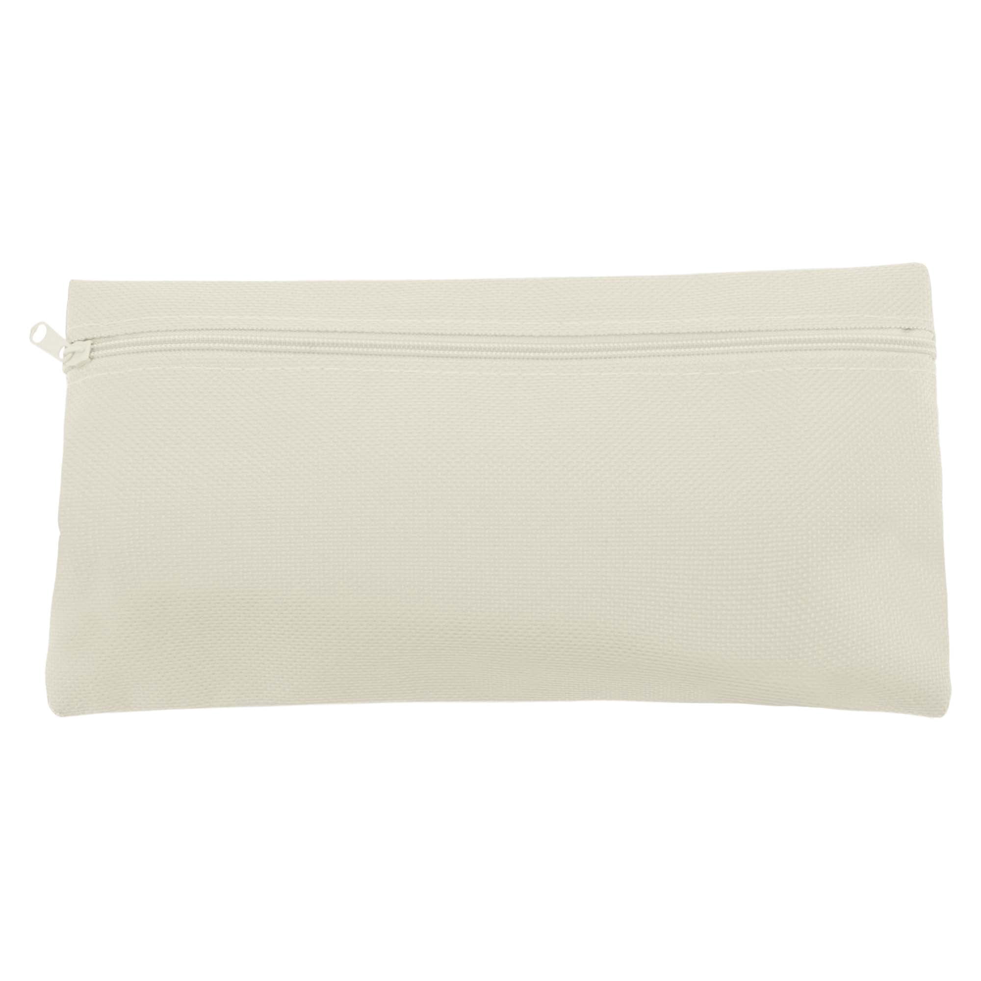 Unique Bargains Pencil Case Canvas Large Capacity Stationery Pen Bag for Office Beige