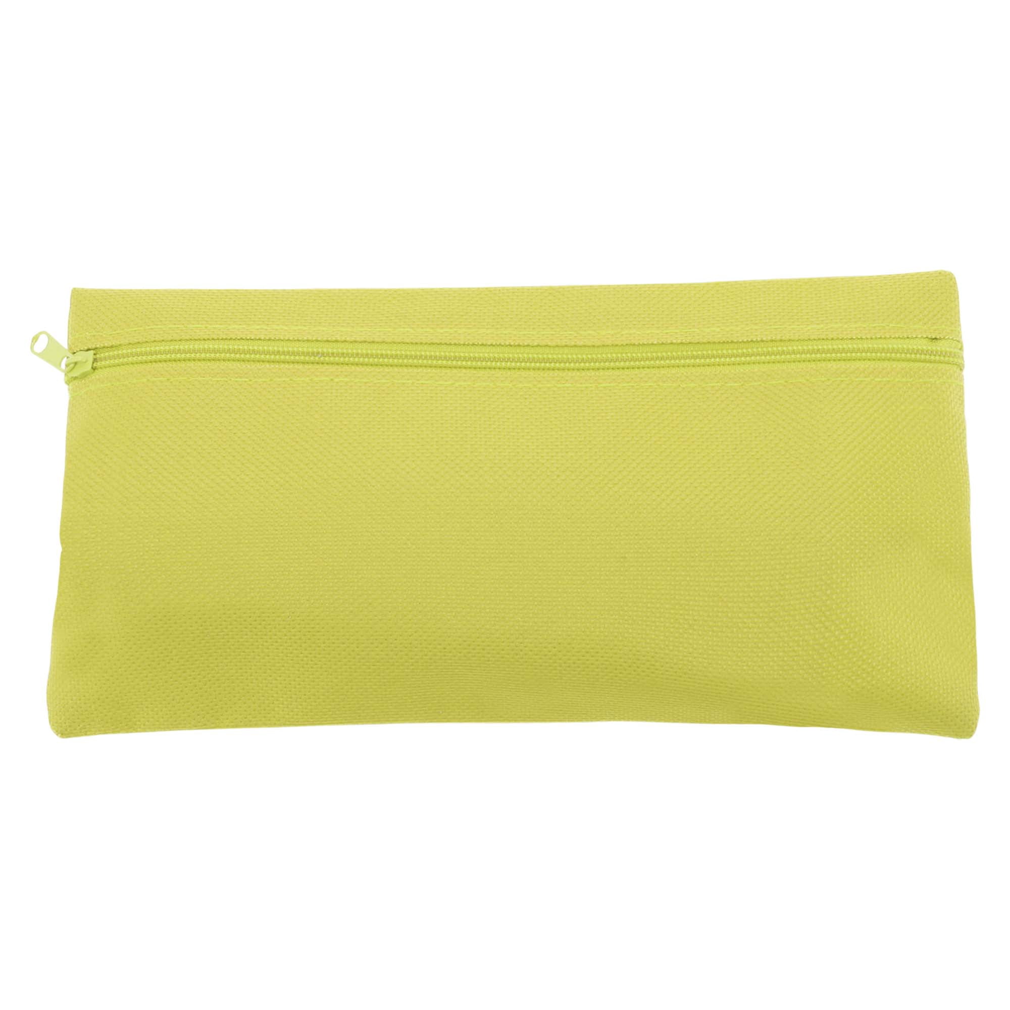 Unique Bargains Pencil Case Canvas Large Capacity Stationery Pen Bag for Office Yellow