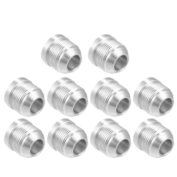 Unique Bargains Car 16AN Male Weld on Fitting Bung Hose Adapter Fuel Oil Aluminum Alloy Silver Tone Pack of 10