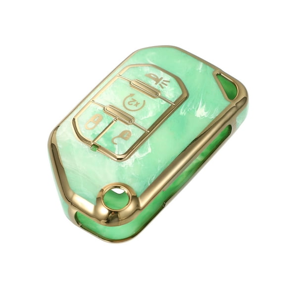 Unique Bargains Car Remote Key Fob Cover Case Shell Protector 4 Button Compatible for Jeep Wrangler JL JLU Gladiator JT 2018-2020, Full Protection TPU Green