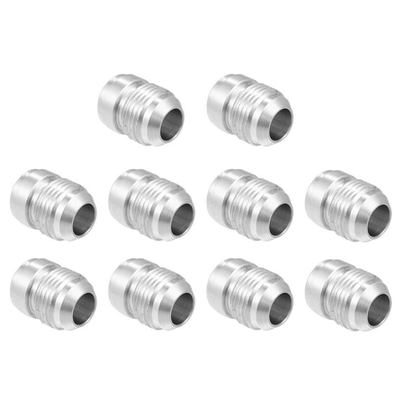 Unique Bargains Car 8AN Male Weld on Fitting Bung Hose Adapter Fuel Oil Aluminum Alloy Silver Tone Pack of 10