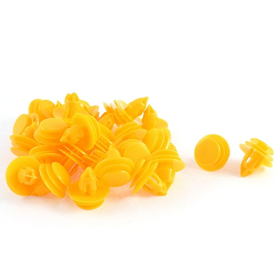Unique Bargains Car 9mm Hole Door Trim Panel Retainer Plastic Fastener Rivets Clips Yellow 30pcs
