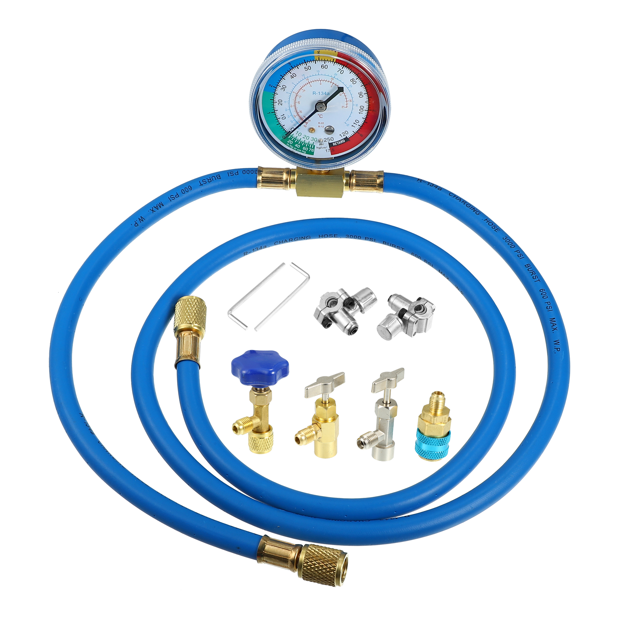 Unique Bargains Car A/C Refrigerator Recharge Kit with Piercing Valve