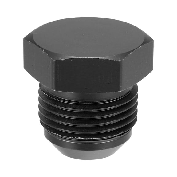 Unique Bargains Car AN12 Male Flare Bolt Blanking Plug End Cap Lock Nut Fitting Aluminum Alloy Plug Hex Connectors Black