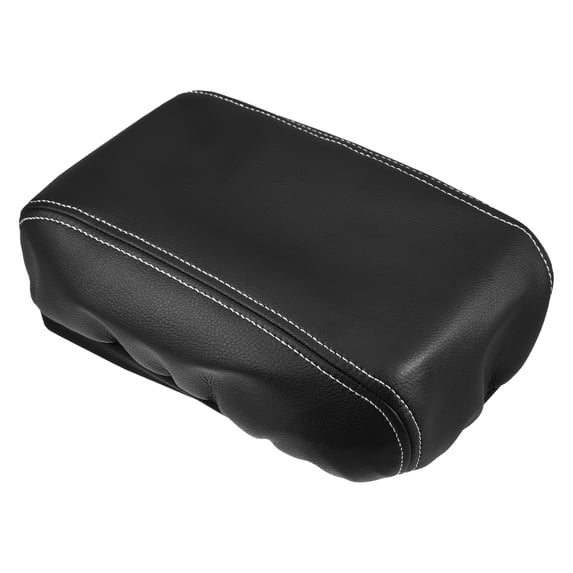Unique Bargains 1PC Car Armrest Box Cover Protector Faux Leather for Subaru Forester 2013-2018 Black with White Stitches