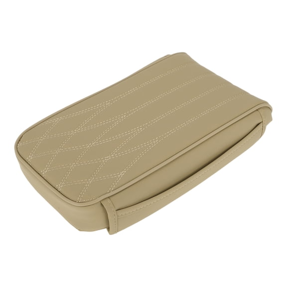 Unique Bargains Car Armrest Pad 11.81"x6.69" Center Console Cover Armrest Seat Box Cover Faux Leather Beige