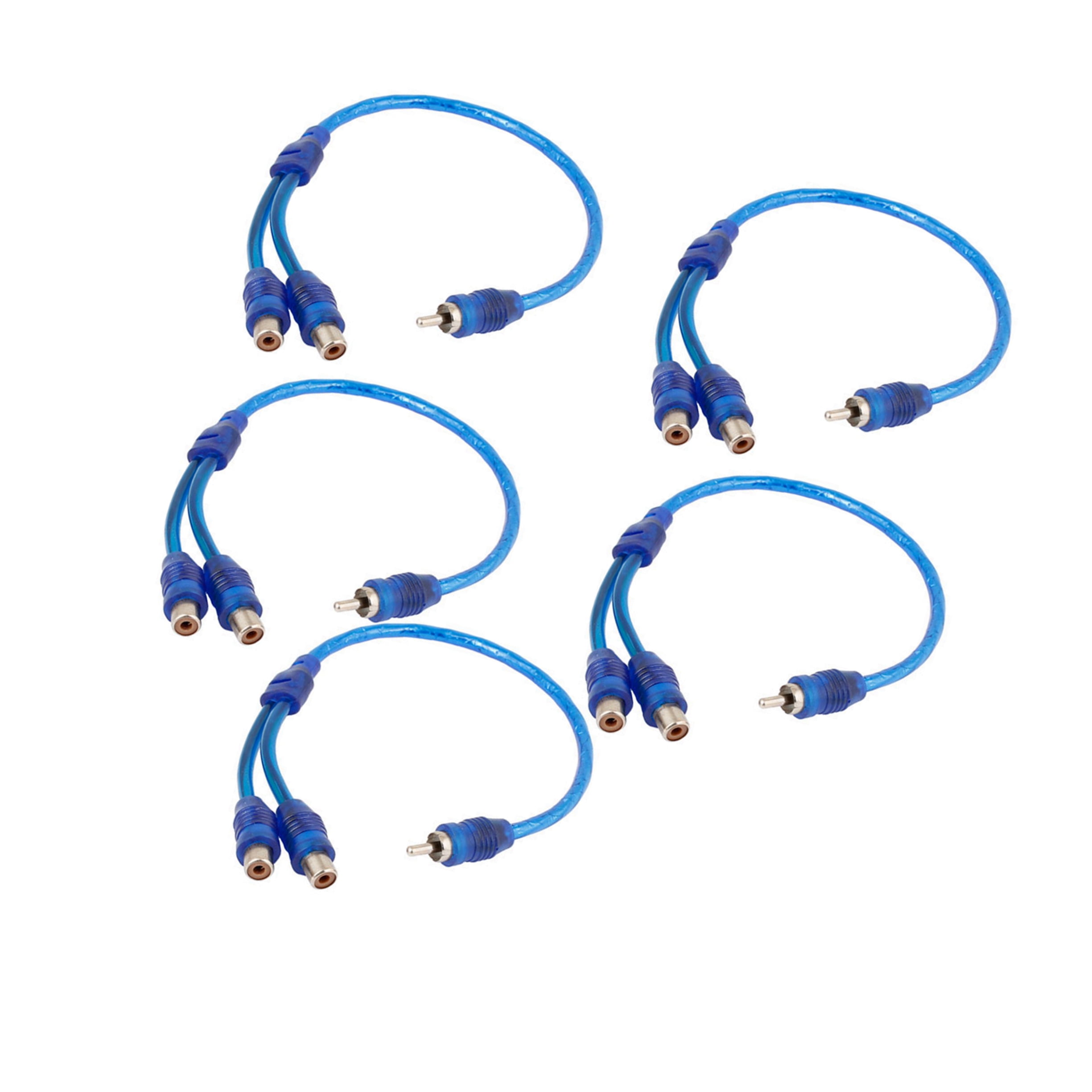 Unique Bargains Car Audio Splitter Cable 2 RCA Female to 1 RCA Male Jacks Adapter