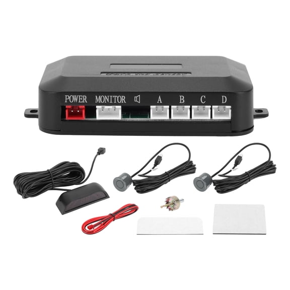 Unique Bargains Car Auto Vehicle Reverse Backup Radar System LED Distance Display Reverse Parking Sensors Distance Detection 2 Parking Sensors Gray