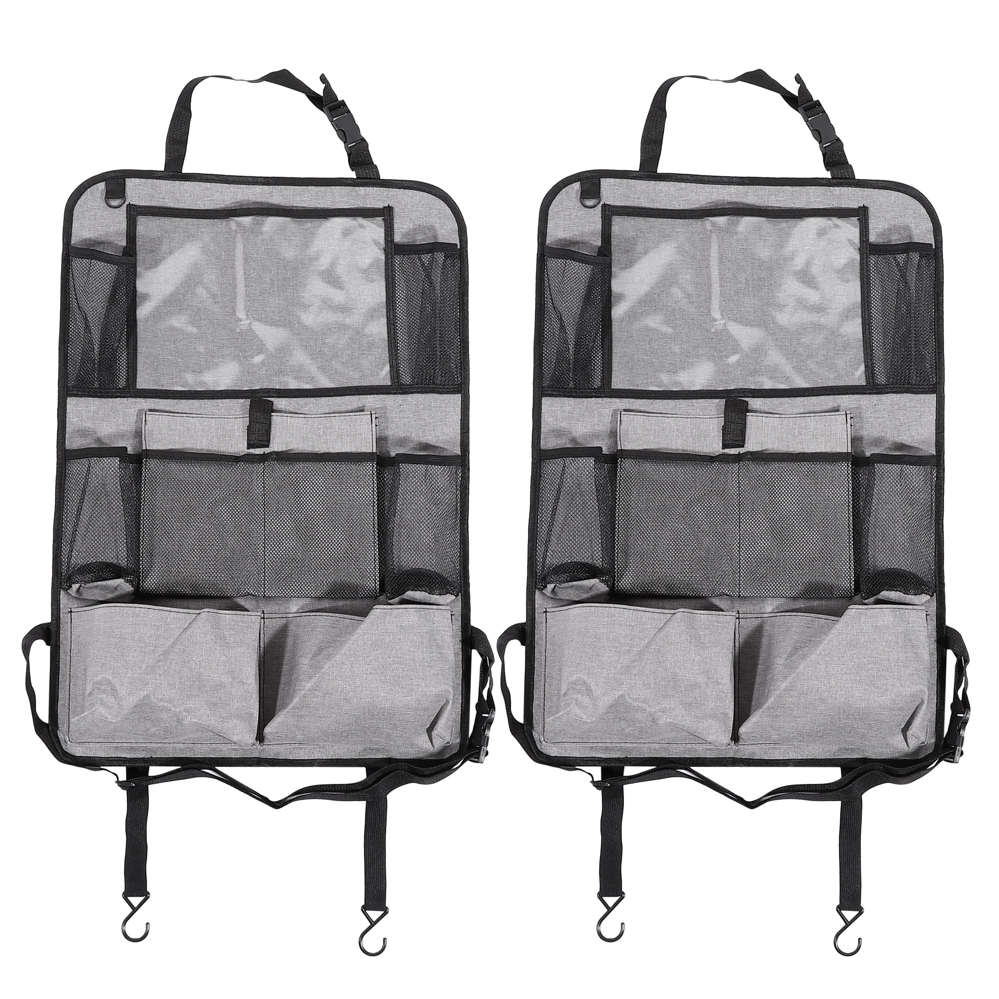 Unique Bargains Car Back Seat Organizer with Touch Screen Holder and 7 Pockets 2pcs Gray