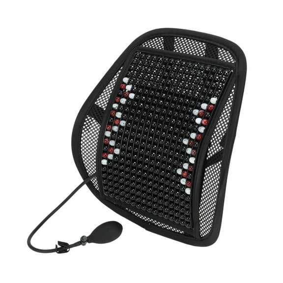 Unique Bargains Car Backrest Car Seat Backrest Pad Seat Office Lumbar Support Chair Car Office Back Cushion 45x40.5cm Wood Black 1 Pc