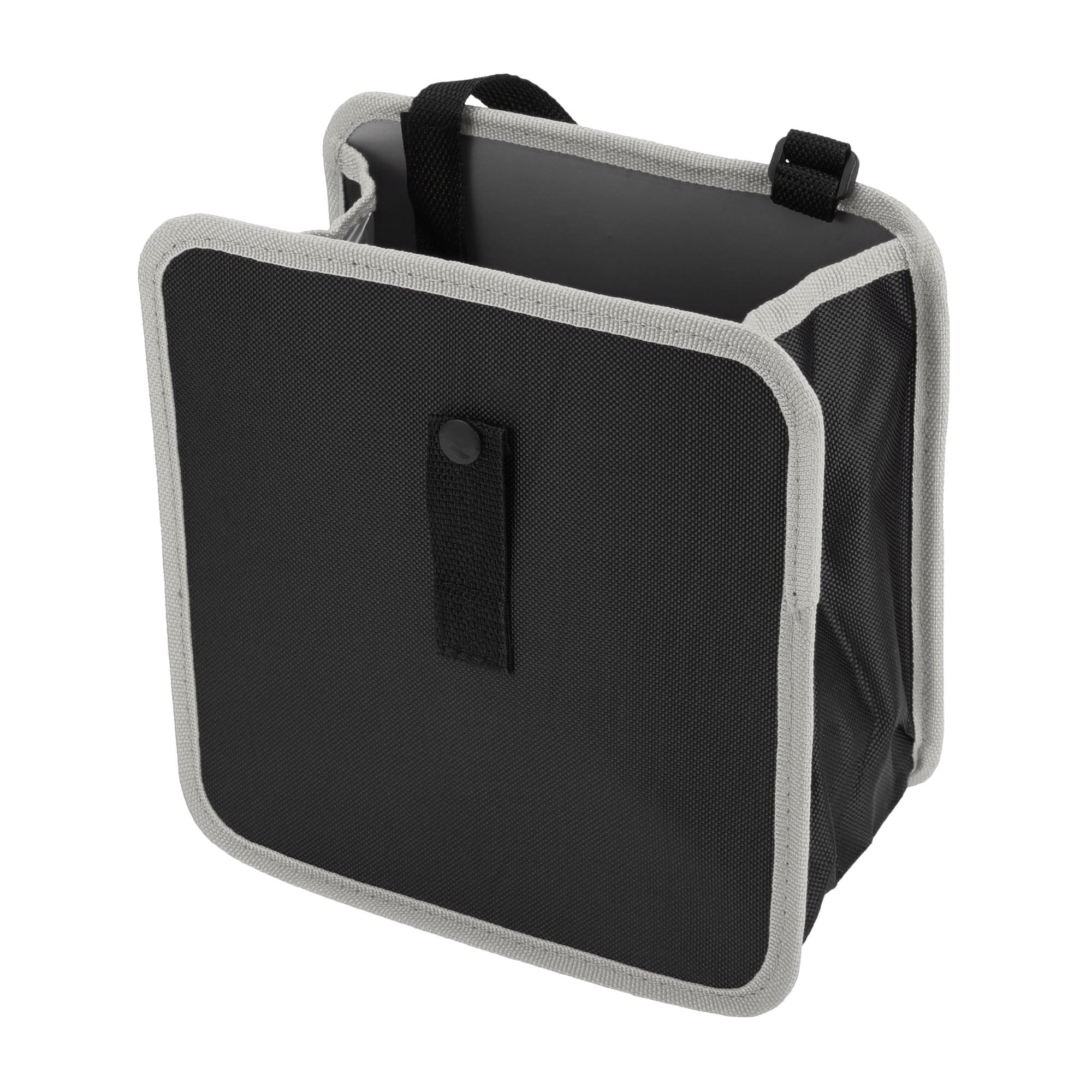 Unique Bargains Car Can Auto Trash Bin Folding Oxford Cloth 9.1"x5.1"x9.1" Black Gray