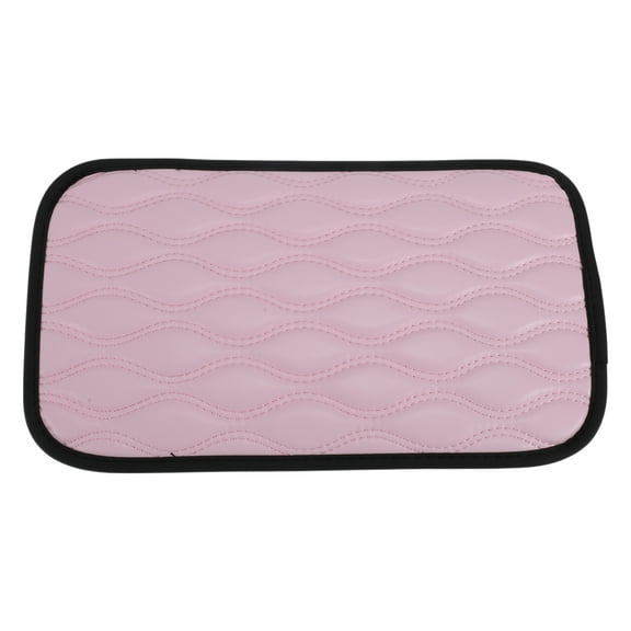 Unique Bargains Car Center Console Cover 12.20"x7.87"x0.79" Light Pink Black Nappa Leather