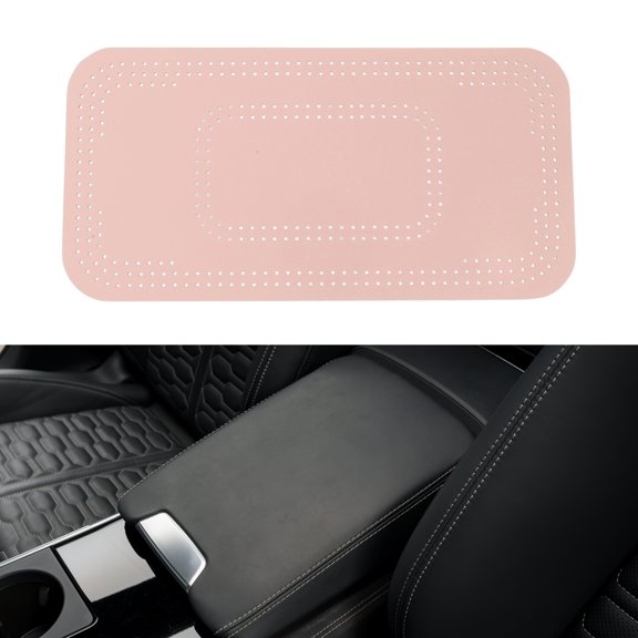 Unique Bargains Car Center Console Cover Car Armrest Cover 12.6"x6.3"x0.08" Pink Suede