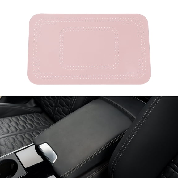 Unique Bargains Car Center Console Cover Car Armrest Cover 12.6"x7.48"x0.08" Pink Suede