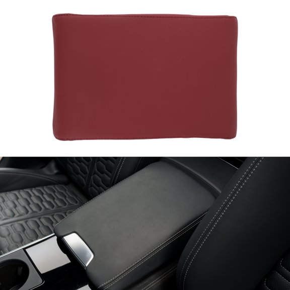 Unique Bargains Car Center Console Cover Car Armrest Cover 12.6"x7.87"x1.97" Nappa Leather, Memory Foam