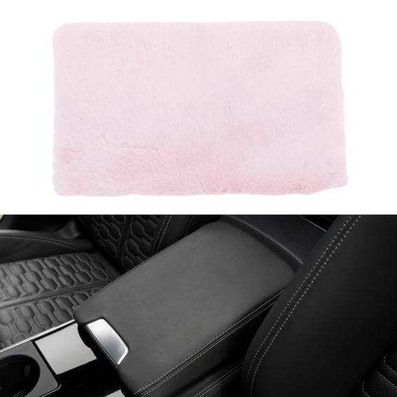 Unique Bargains Car Center Console Cover Car Armrest Cover 15.75"x9.84"x0.79" Light Pink Faux Plush