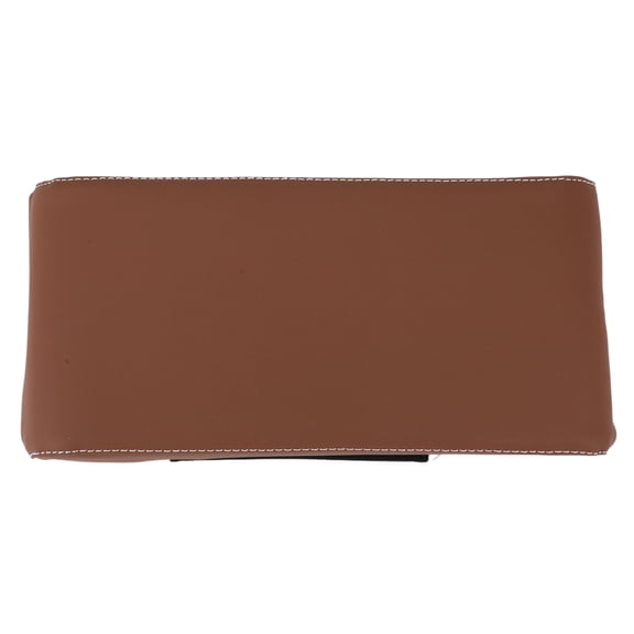 Unique Bargains Car Center Console Cover Center Console Cushion 12.6"x6.3"x1.97" Light Brown Nappa Leather Memory Foam