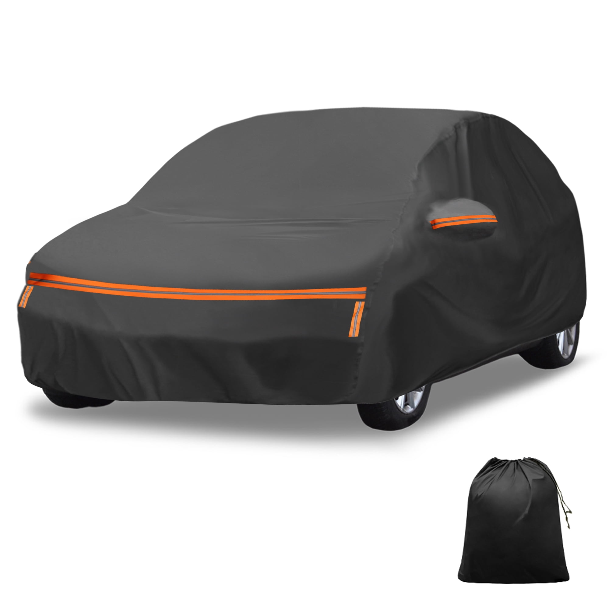 Unique Bargains Car Cover Alum Film for Hatchback Black 171.26"x70.87"x55.12"