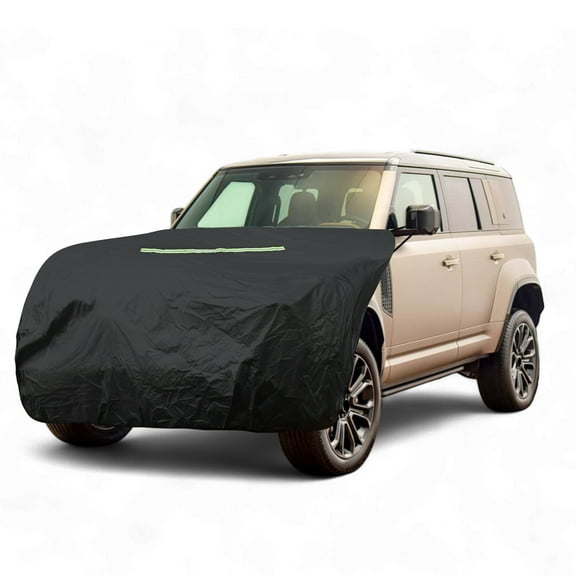 Unique Bargains Car Cover Hood Cover for Off-road Vehicles Size M 210D Sino-Chemical Cotton 77.95" L A Reflective Strip Outdoor Waterproof Protection Cover Black