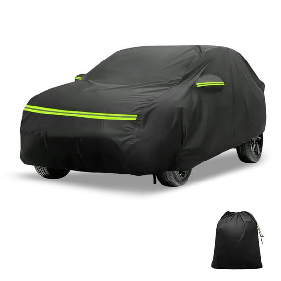 Unique Bargains Car Cover for Opel Mokka I 2012-2019 210D-PU Outdoor Full Car Cover All Weather Waterproof Windproof Sun Snow Protection with Driver Door Zipper Black
