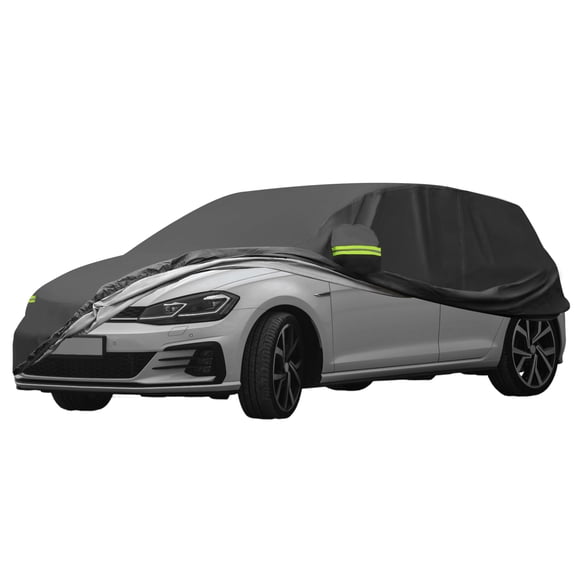 Unique Bargains Car Cover Outdoor Zipper Black Black 169.29"x70.47"x57.87"