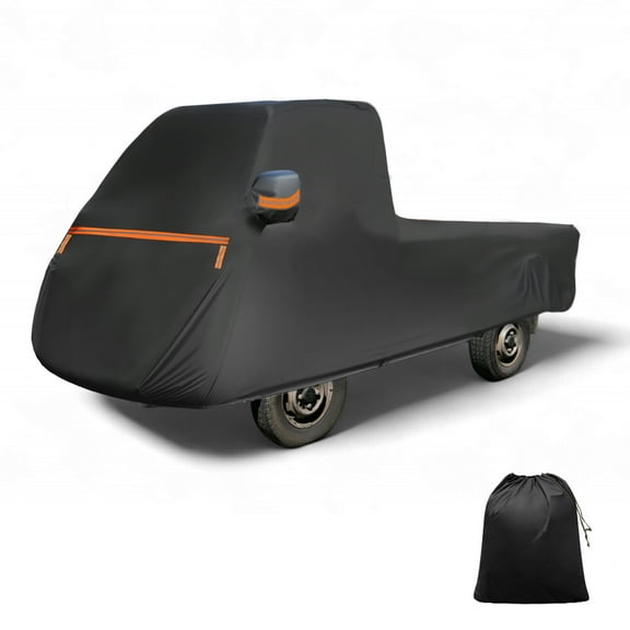 Unique Bargains Car Cover for Pixis Truck Aluminum Film Cotton Outdoor Full Car Cover All Weather Waterproof Windproof Sun Rain Snow Protection with Door Zipper