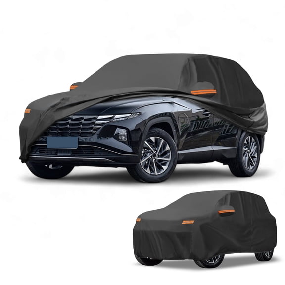 Unique Bargains Car Cover Reflective Strips Black for Hyundai Tucson 187.01"x73.23"x59.06"