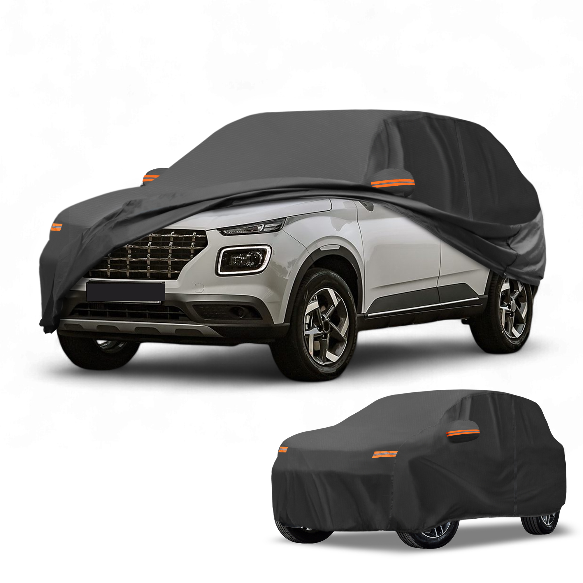 Unique Bargains Durable Waterproof Car Cover Black ["for Hyundai Venue"]