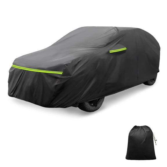 Unique Bargains Car Cover for Renault Kangoo II 2008-2021 210D-PU Outdoor Full Car Cover All Weather Waterproof Windproof Sun Protection with Driver Door Zipper Black