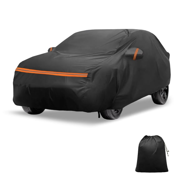 Unique Bargains Car Cover for VW T-Roc 2017-2024 PEVA Spunlace Cotton Outdoor Full Car Cover All Weather Waterproof Windproof Sun Rain Snow Protection with Passenger Door Zipper Black