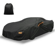 Unique Bargains Aluminum Full Car Cover Black for Chevrolet Corvette C8 189x77x45