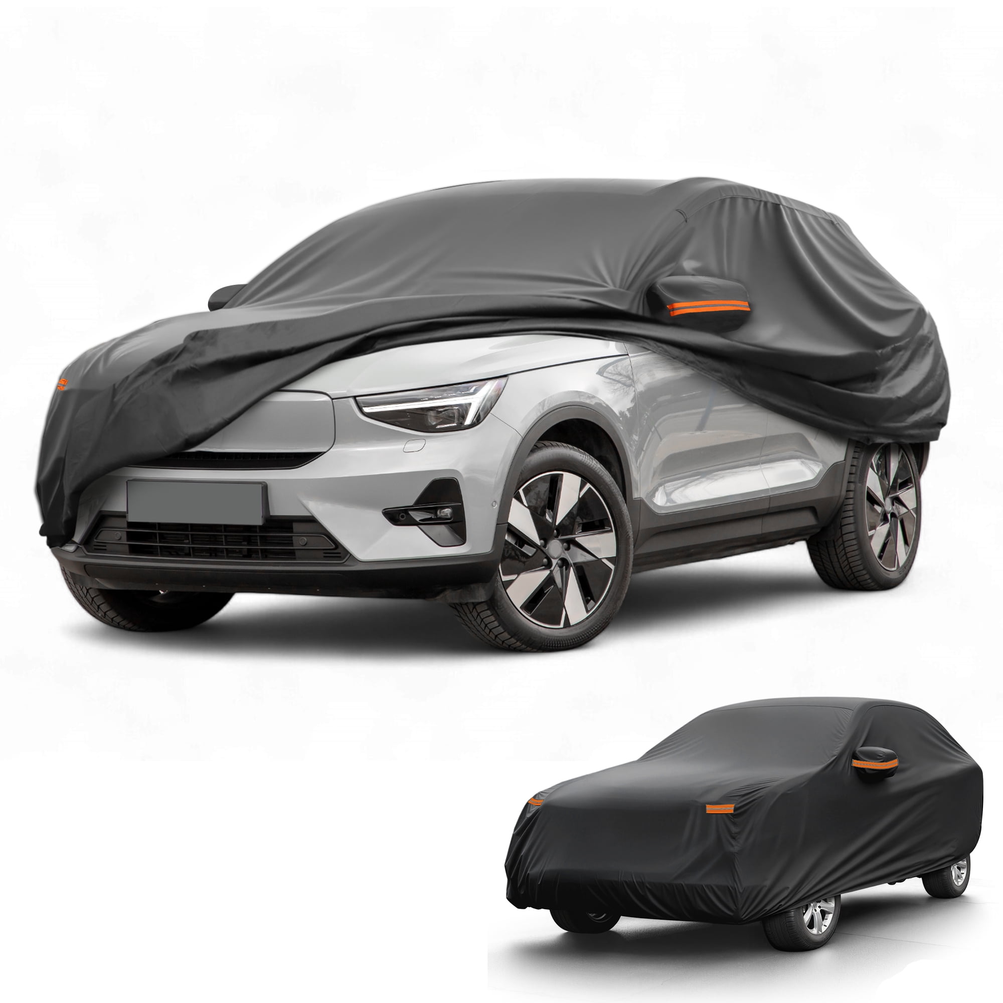 Unique Bargains Car Cover Waterproof All Weather Sun Rain Protection Full Exterior Cover Volvo Xc40 2017 2022 Aluminum Film Black Reflective Strips