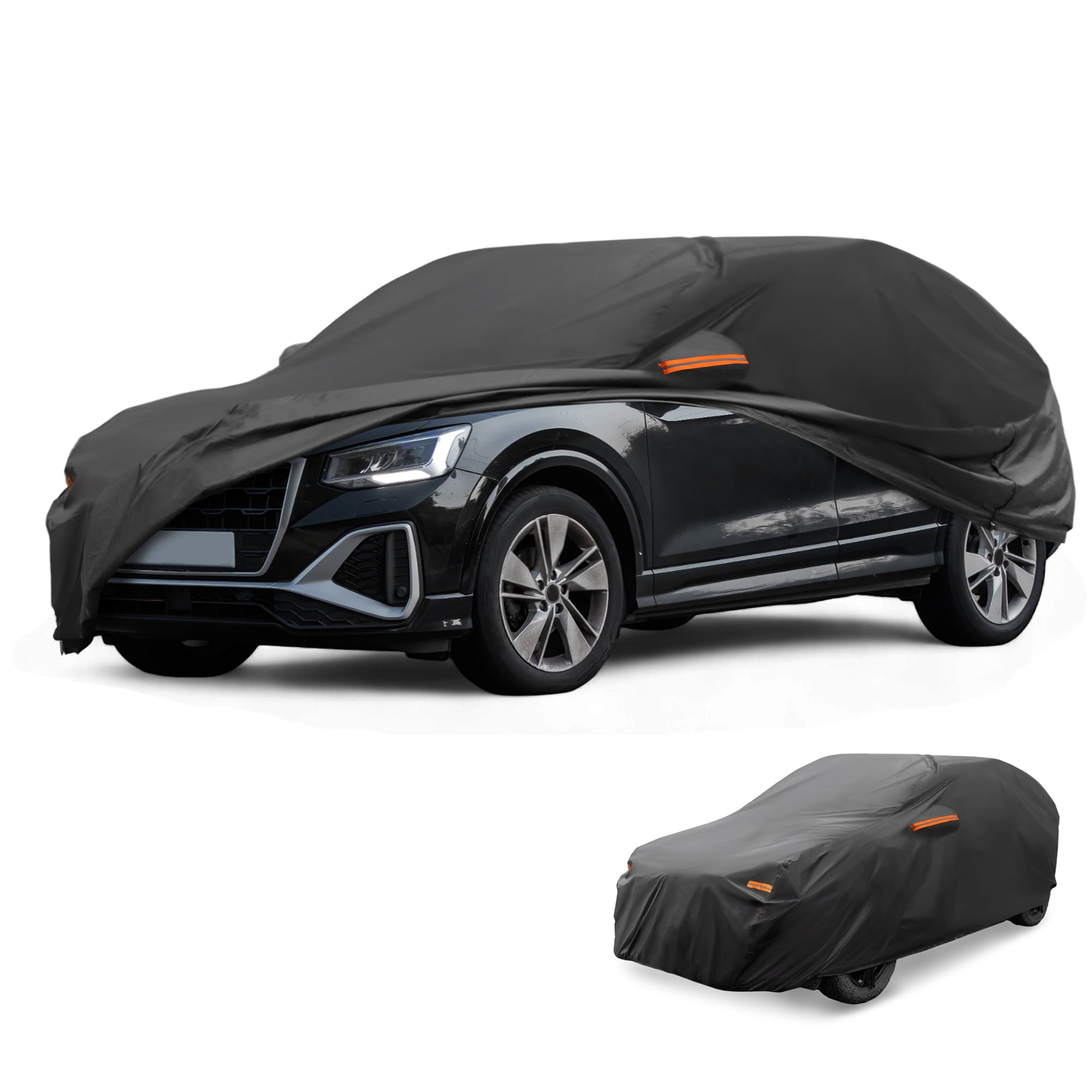 Unique Bargains Car Cover for Audi Q2 190T-PU Black with Right Side Zipper