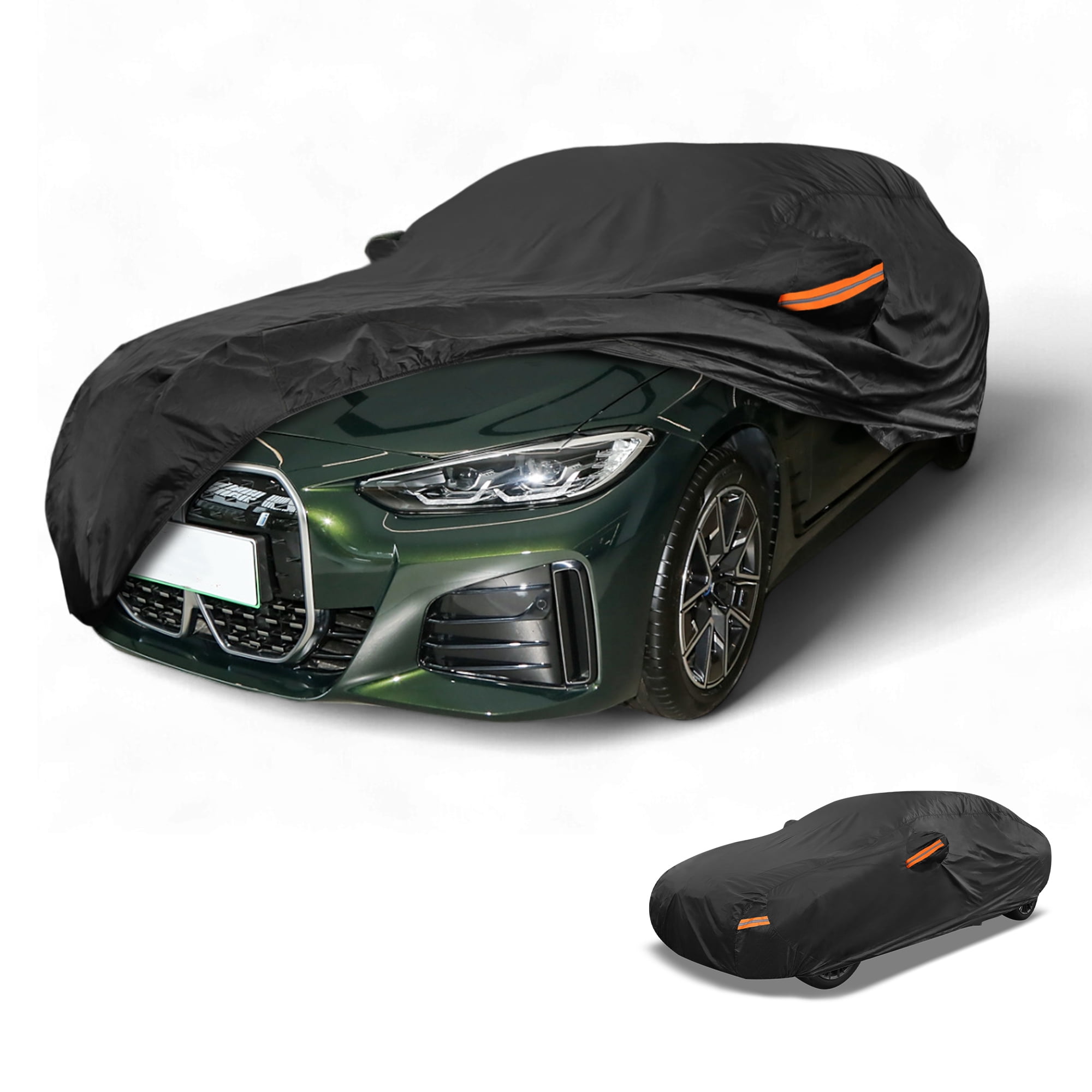 Unique Bargains Car Cover for BMW I4 190T-PU Black with Right Side Zipper
