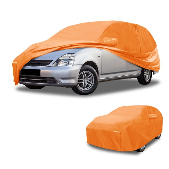 Unique Bargains Car Cover for Honda Odyssey Aluminum Film Orange with Left Side Zipper